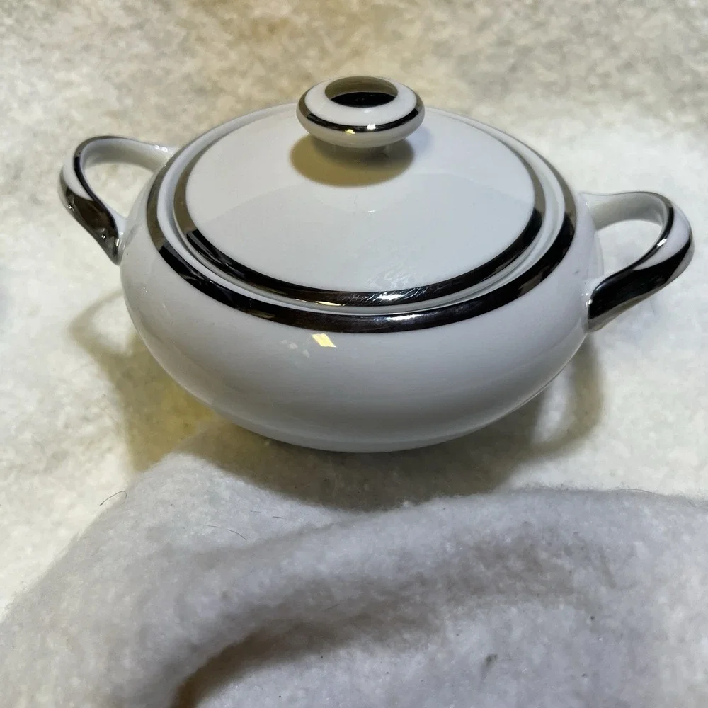Harmony House Moderne pattern Sugar And Creamer Set Japan # 3545 VTG